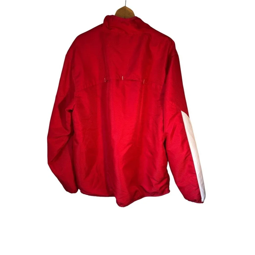 Adidas Mens Shockwave Woven 1/4 Zip Jacket Pullover  Red White X Large